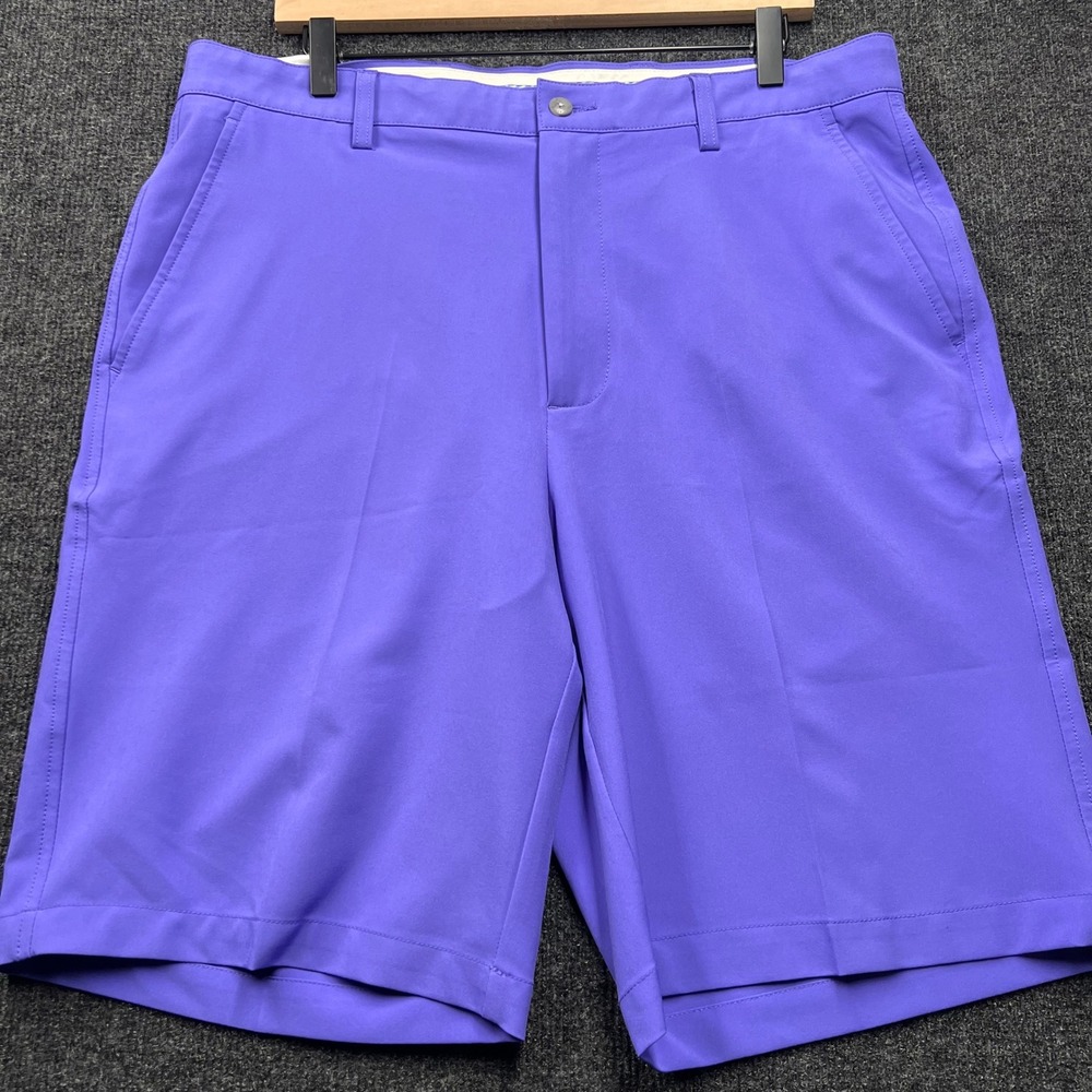 FootJoy Mens Golf Shorts Purple Performance Stretch W36 Flat Front Logo 2689